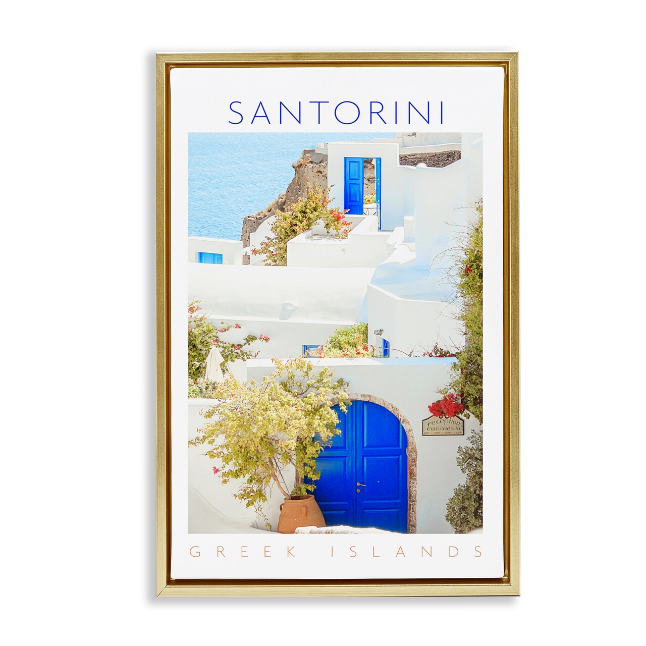 Stupell Industries Santorini Greek Islands Floating Frame, design by Erin Marie